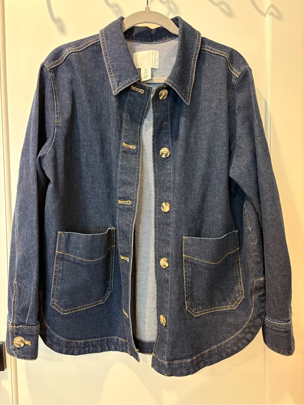 H&M dark denim chore coat, size M
